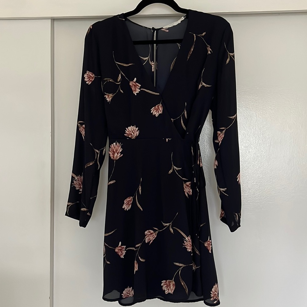Floral wrap dress.